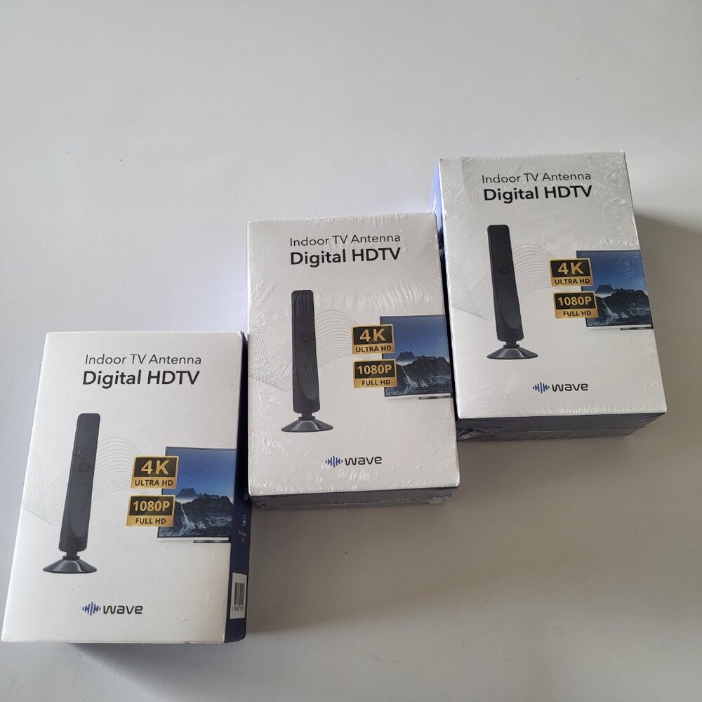 Indoor Tv Antenna Digital HDTV - 3 boxes, 2 unopened, 1 opened / tested
